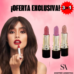 ¡3x1 LABIALES CON GLITTER!