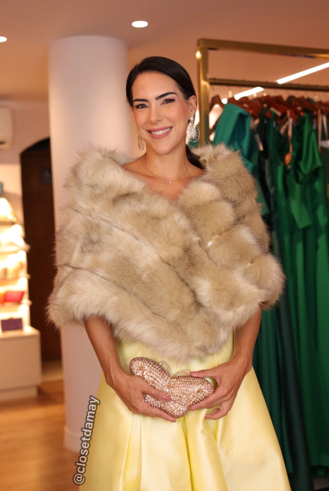 Estola em pele sintético - Bege