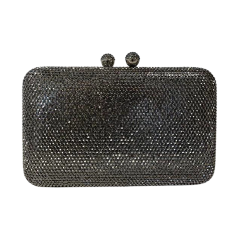 Bolsa clutch em strass - Cinza