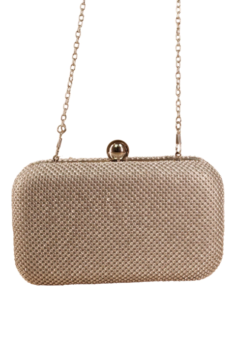 Bolsa Clutch festa, em strass - Prata