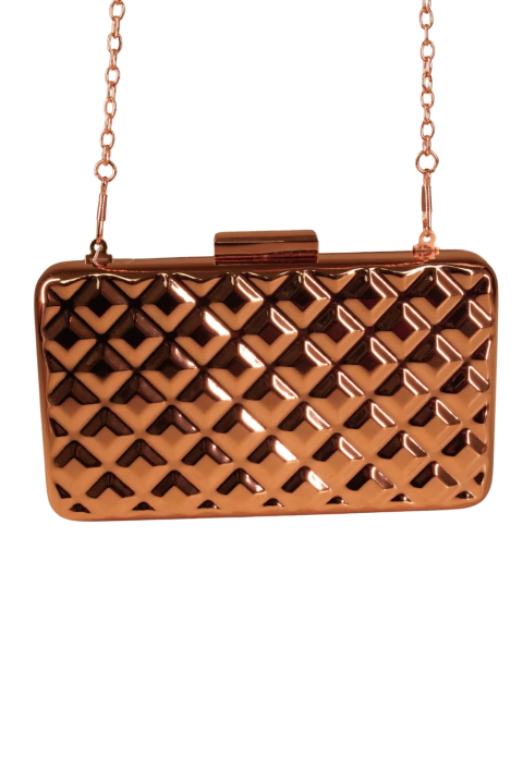Bolsa clutch, metalizada - Rose