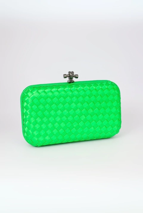 Bolsa clutch tressé acetinado- Verde Bandeira
