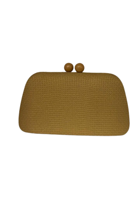 Bolsa clutch em linho - Marrom