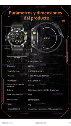 Reloj Smartwatch Nx18pro Gps Integrado Sumergible Amoled - tienda online