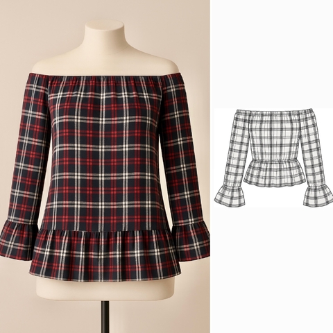 BLUSA CIGANINHA COM BABADOS - MOLDE DIGITAL EM PDF DO PP AO GG - comprar online