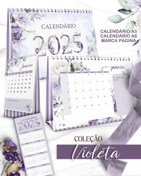 Calendários 2025 Coleção Violeta