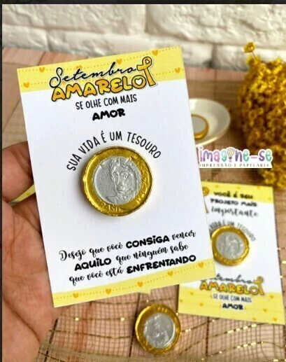 Setembro Amarelo - Cartão Moeda de Chocolate - comprar online