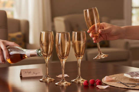 Set de 6 copas de champagne Doré - comprar online