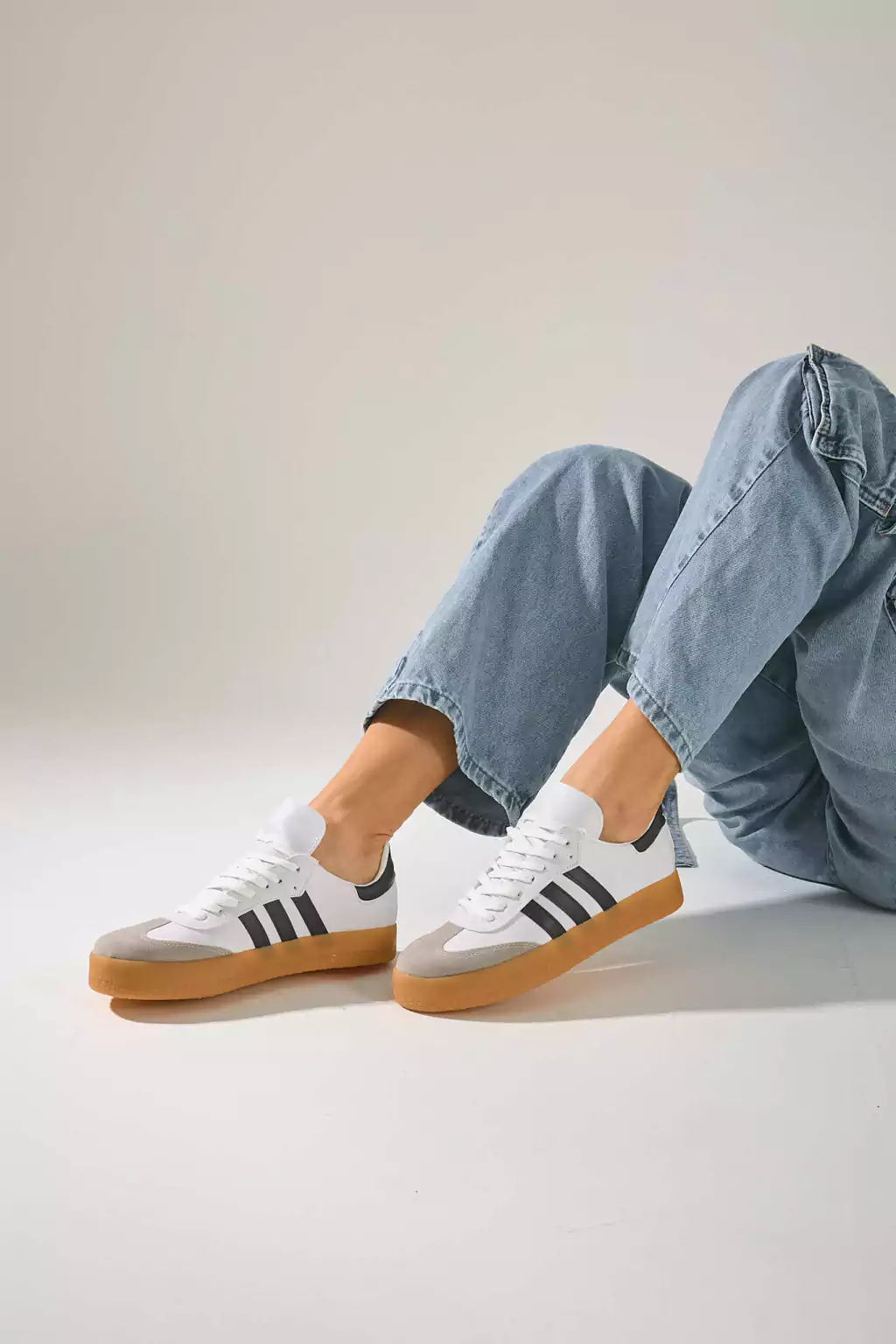 Zapatillas Sambas Altas / Blanco con Negro