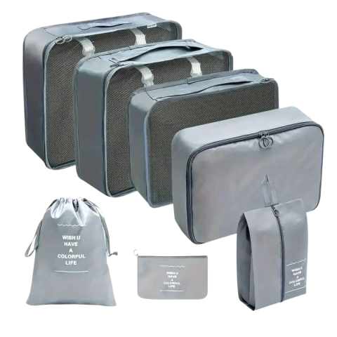 Kit Organizador De Valija Ultraliviano 7 Piezas Impermeables