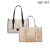 Bolso Cartera Squash Simil Rafia Manijas Largas