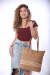 Bolso Grande Canteo Rafia Combinado