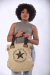 Bolso Grande Canteo Lona Estampada Estrella - tienda online