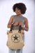 Bolso Grande Canteo Lona Estampada Estrella - Maple