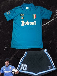 CAMISETA RETRO NAPOLI MARADONA (1986) + SHORT AFA DE REGALO