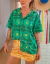 Camisa Agenero Estampada Verde em Viscose | Estampa Cardume Leve para o Calor (P ao XGG)