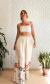 Top Cropped base Feminino em Viscolinho Cru com Alças Reguláveis | Osada
