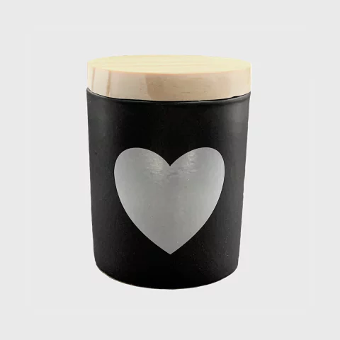 Pote Cerâmica Preto - Coração