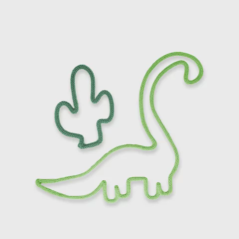 Conjunto dinossauro branquiossauro em tricot