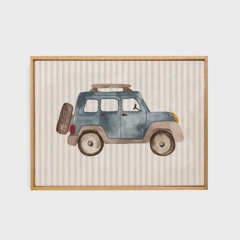 Quadro Vrum Vrum Vintage - Azul Marinho