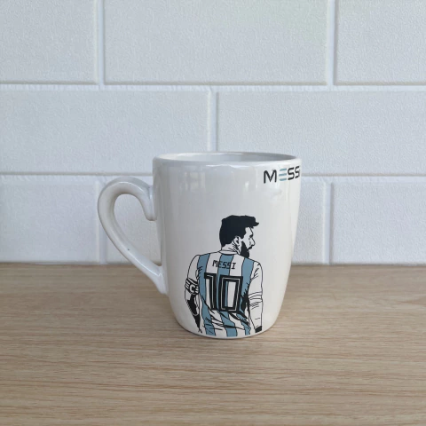 TAZA BOMBE ECONOMICA BLANCA MESSI - comprar online