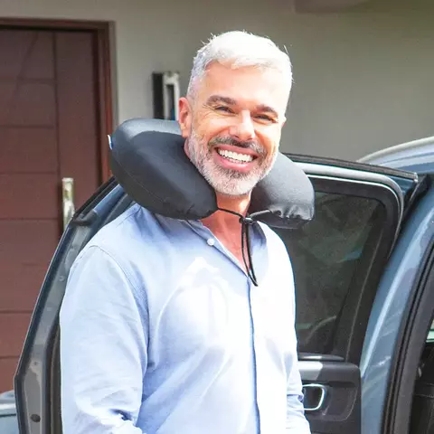 Travesseiro Cervical Ergonômico para Viagem – Neck Pillow Portátil com Suporte para Pescoço