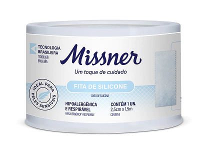 Fita de Silicone Hipoalérgica Missner 2,5cm x 1,5m