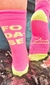 Meia FODA-SE COM BALÃO - rosa neon com amarelo neon - Tempero Apimentado