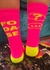 Meia FODA-SE COM BALÃO - rosa neon com amarelo neon - loja online