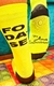 Meia FODA-SE COM BALÃO - amarelo neon com preto - comprar online
