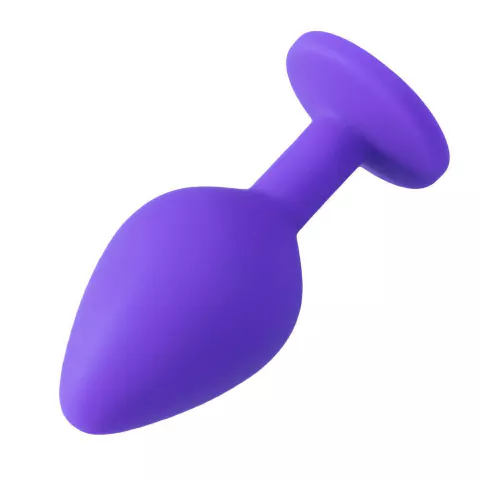 Plug M em silicone com pedra roxo - comprar online