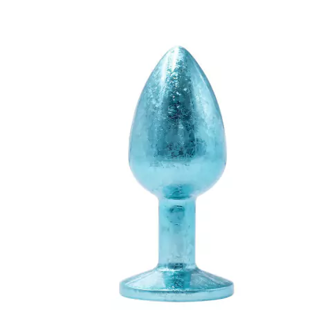 Plug P de metal com pedra AZUL CLARO - comprar online