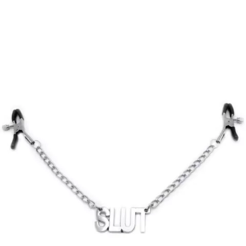 Grampos para Mamilos com Regulagem e Pingente Escrito SLUT - comprar online