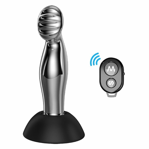 lug anal de metal com ventosa e controle remoto