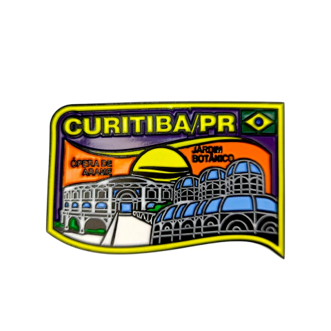 Imã de Geladeira - Curitiba Ópera de Arame e Jardim Botânico Emborrachado - comprar online