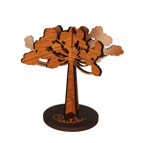 Enfeite de Mesa Araucária em Madeira Montável - Curitiba (PR) - comprar online