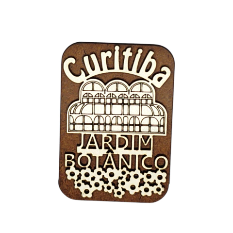 Imã de Madeira - Jardim Botânico com Flores - Curitiba (PR) - Souvenir Curitiba