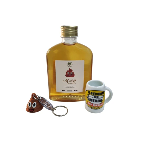 Kit Licor de Merda 160ml + Chaveiro 3D - Souvenir Curitiba (PR)