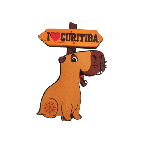 Imã de Madeira Capivara I Love Curitiba (PR) na internet