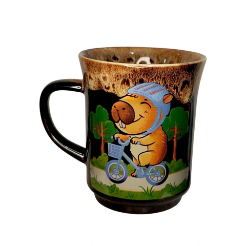 Caneca de Cerâmica Capivara Ciclista 350ml - Curitiba (PR)