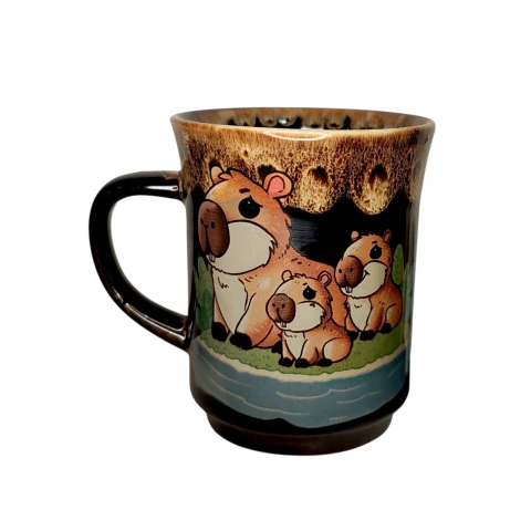 Caneca de Cerâmica Família Capivara 350ml - Curitiba (PR)
