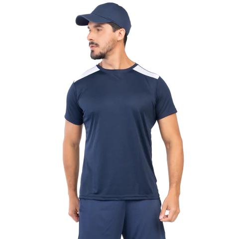 Camiseta Dry Fit Com Recorte no Ombro Academia Treino Secagem Rápida Masculina - comprar online
