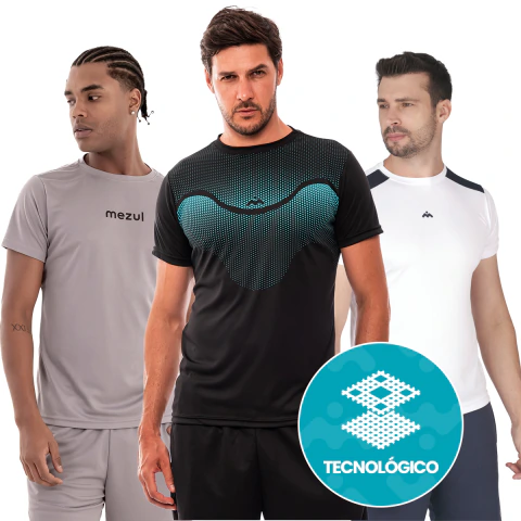 Kit 3 Camisetas Dry Fit Mezul Sortidas