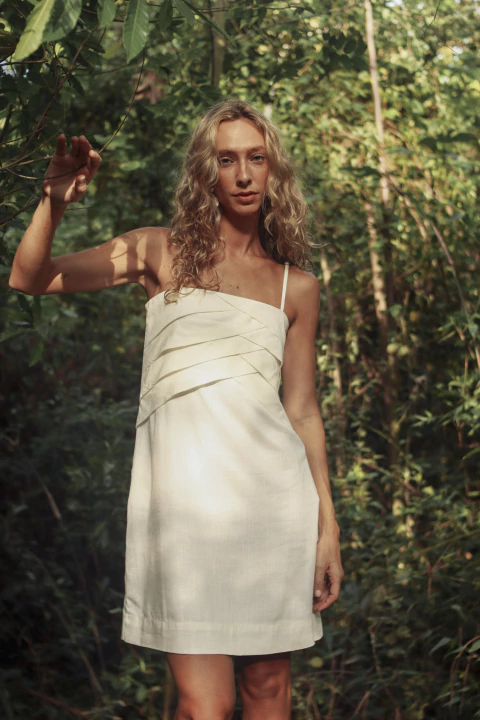 Vestido Escamas Offwhite - comprar online