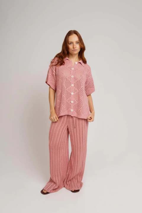 Calça de Tricot Orla Rosa - comprar online