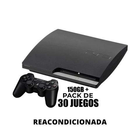 PS3 SLIM 150GB + PACK 30 JUEGOS - REACONDICIONADA - comprar online