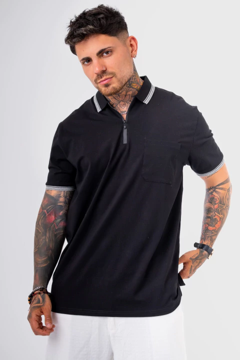 CHOMBA ZIPPER NEGRO (09220101)