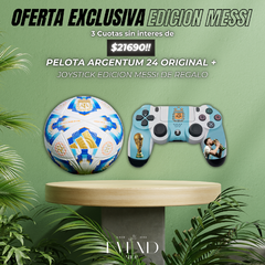 PELOTA DE ARGENTUM 24 + JOYSTICK DE MESSI DE REGALO ¡OFERTA EDICION EXCLUSIVA MESSI!