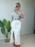 SAIA MIDI DRAPEADO/FENDA OFF WHITE HELENY M
