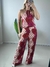 MACACAO ROSA VERMELHO FLOR ALCINHA AFGHAN M